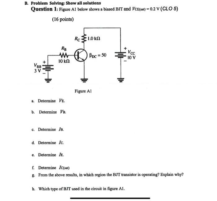 Solved B. Problem Solving: Show All Solutions Question 1: | Chegg.com