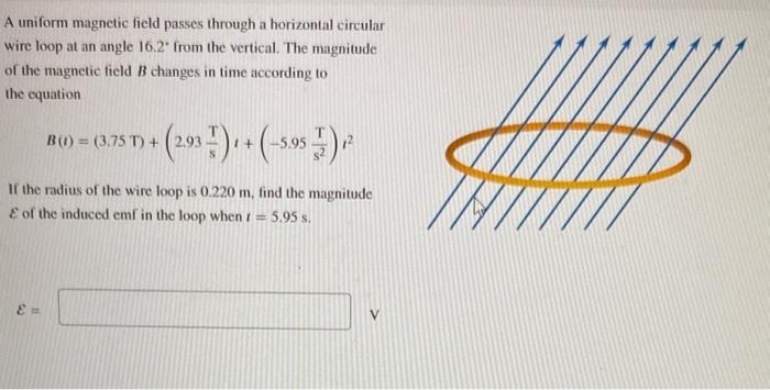 Solved A Uniform Magnetic Field Passes Through A Horizontal | Chegg.com