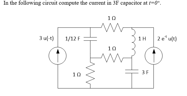 Solved In the following circuit compute the current in 3 F | Chegg.com