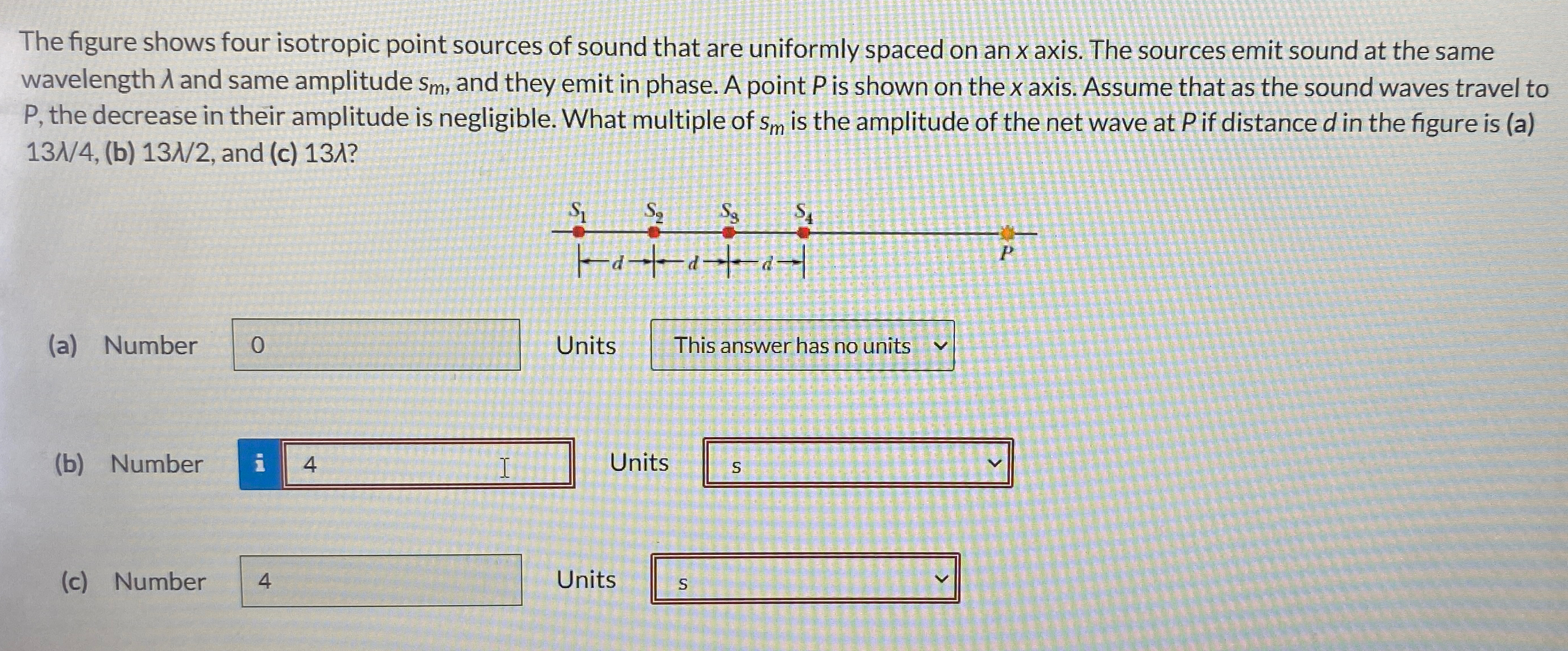 Solved The figure shows four isotropic point sources of | Chegg.com