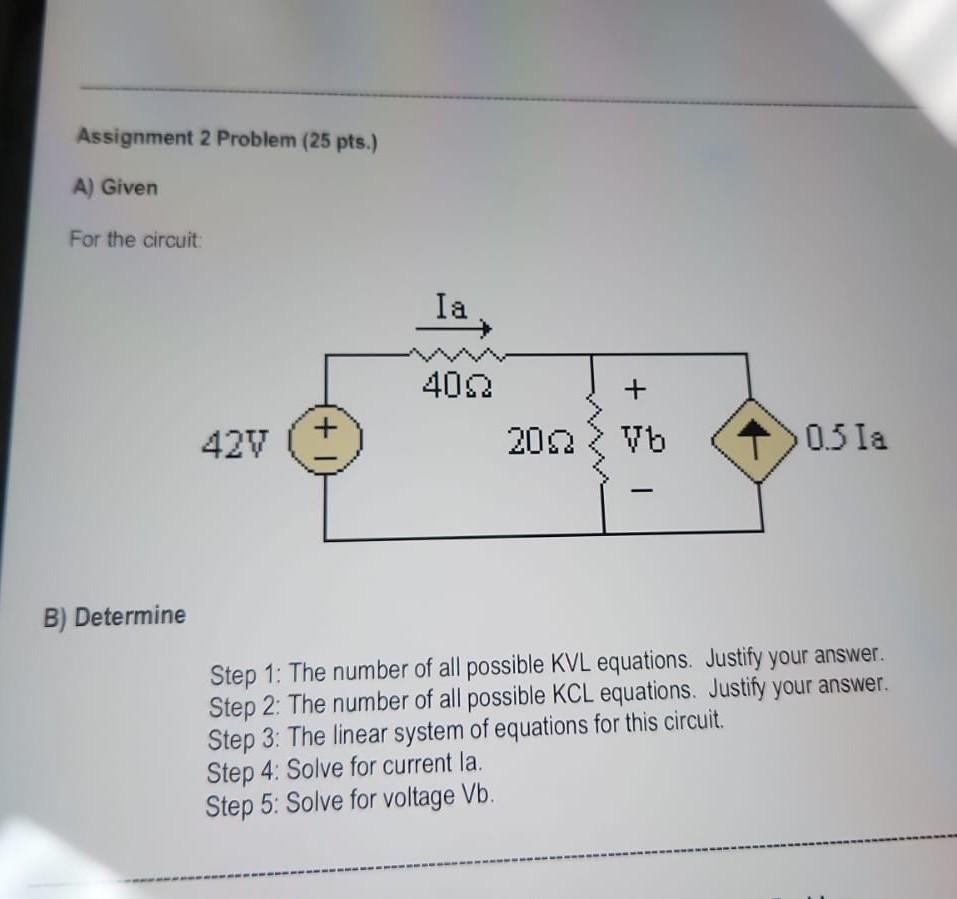 Solved B) Determine Step 1: The Number Of All Possible KVL | Chegg.com