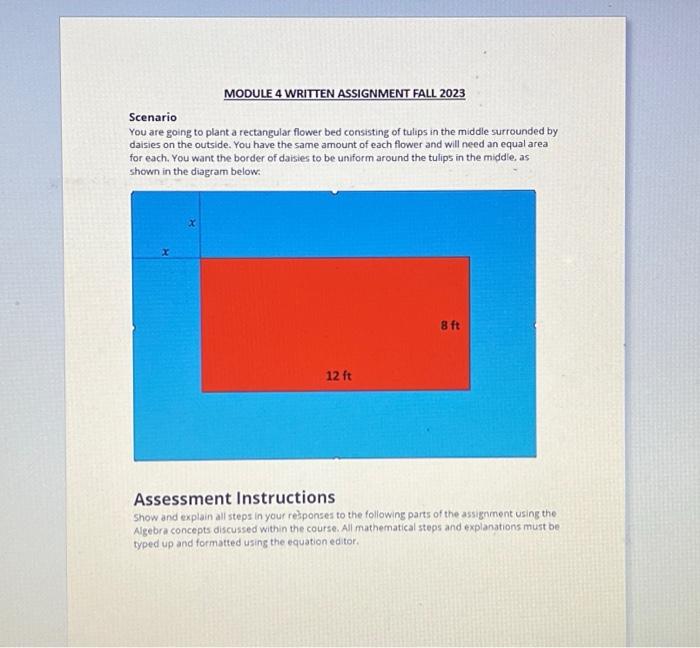 Solved Part 1 Find the total area of flower bed. Part 2