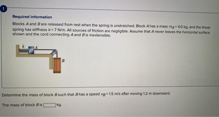 Solved Required information Blocks A and B are released from | Chegg.com