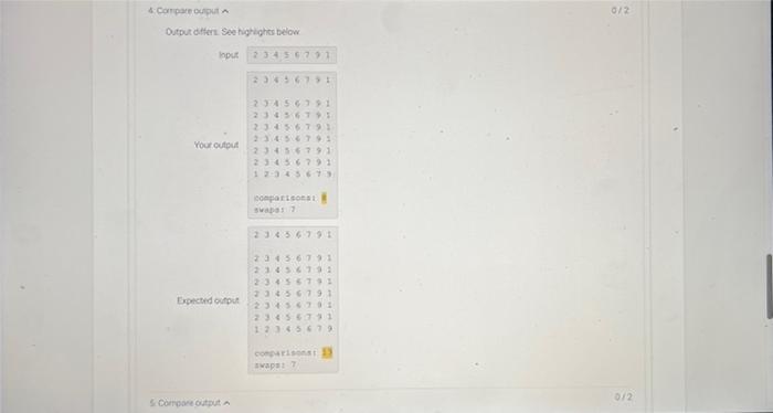 Solved 21.12 LAB: Insertion sort The script has four steps 1 | Chegg.com