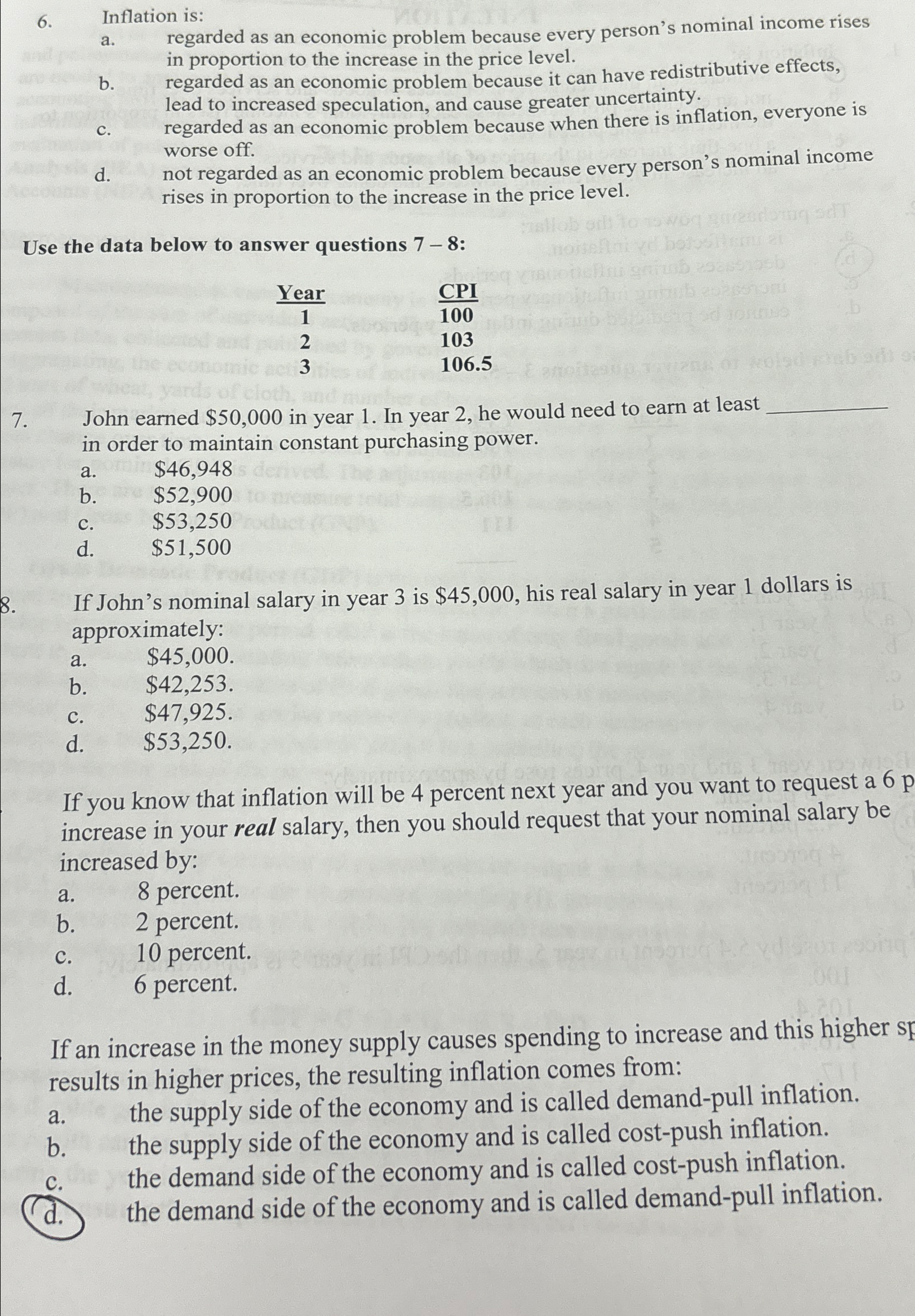 Solved Inflation is:a. ﻿regarded as an economic problem | Chegg.com