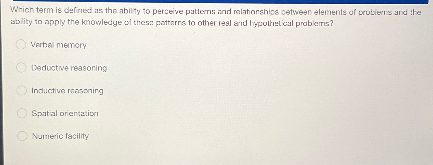 Solved Which term is defined as the ability to perceive | Chegg.com
