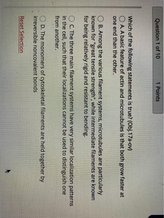 question 1 of 10 which of the following statements is true