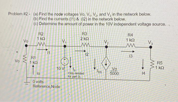 Solved Problem \#2 - (a) Find the node voltages V0,V1,V2, | Chegg.com