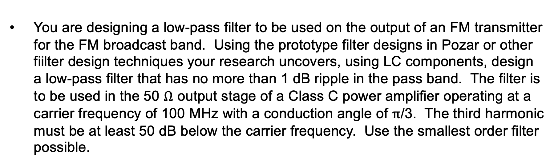 Solved You are designing a low-pass filter to be used on the Circuit Diagram