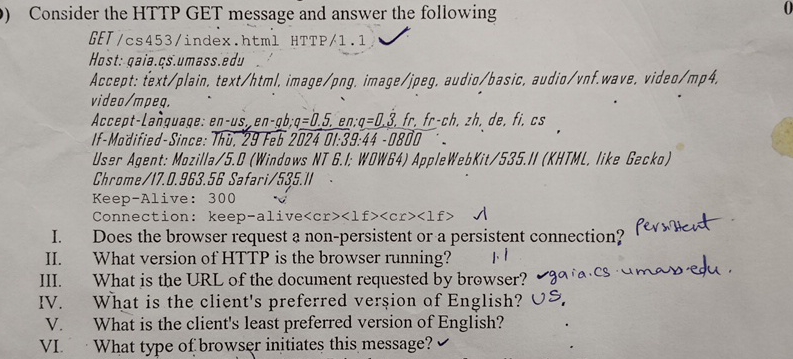 Solved Consider the HTTP GET message and answer the | Chegg.com