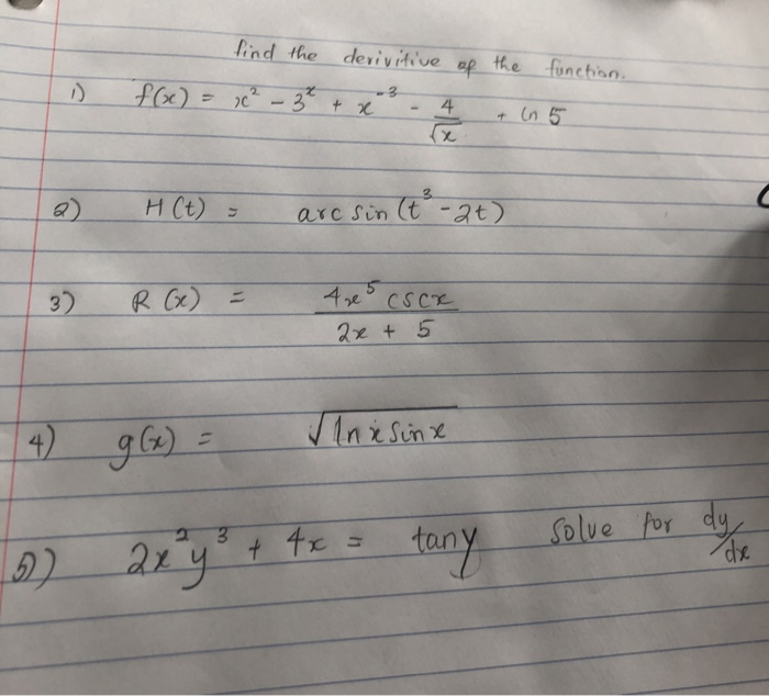 Solved Find The Derivitive Of The The Function F X 3 Nc Chegg Com
