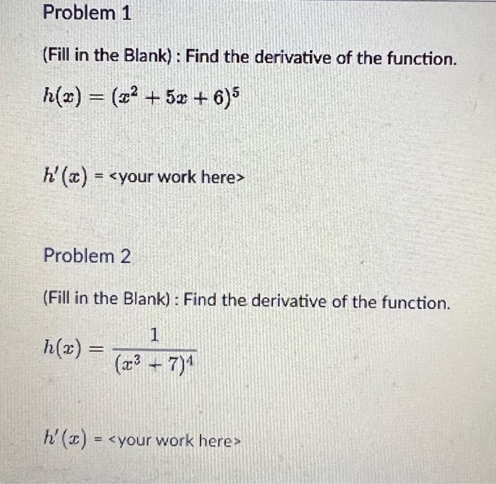 Please show all steps and answer ALL problems please | Chegg.com