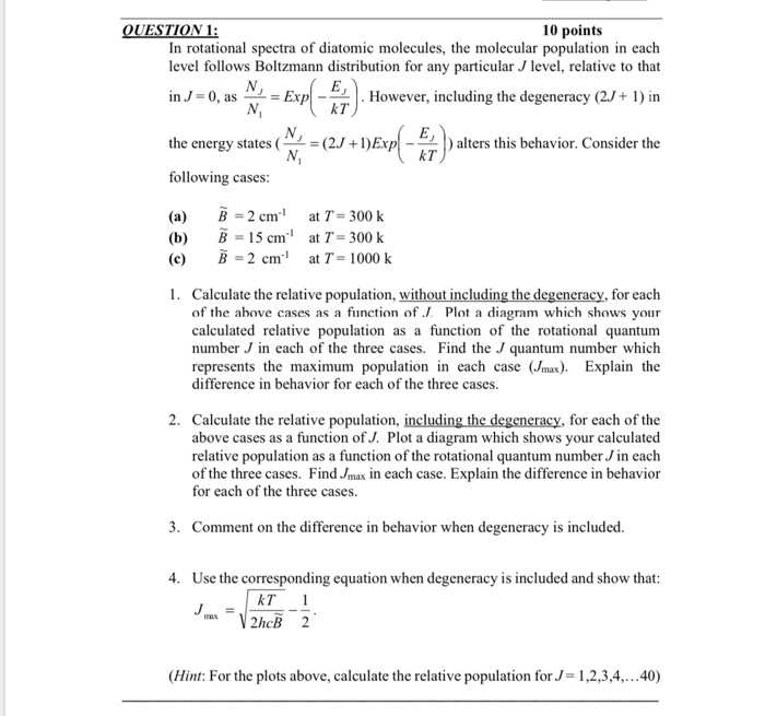 Solved - QUESTION 1: 10 Points In Rotational Spectra Of | Chegg.com