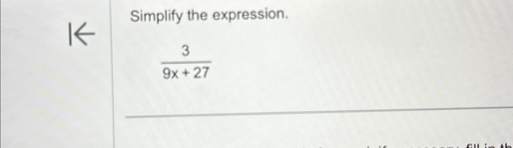 Solved Simplify The Expression.39x+27 | Chegg.com