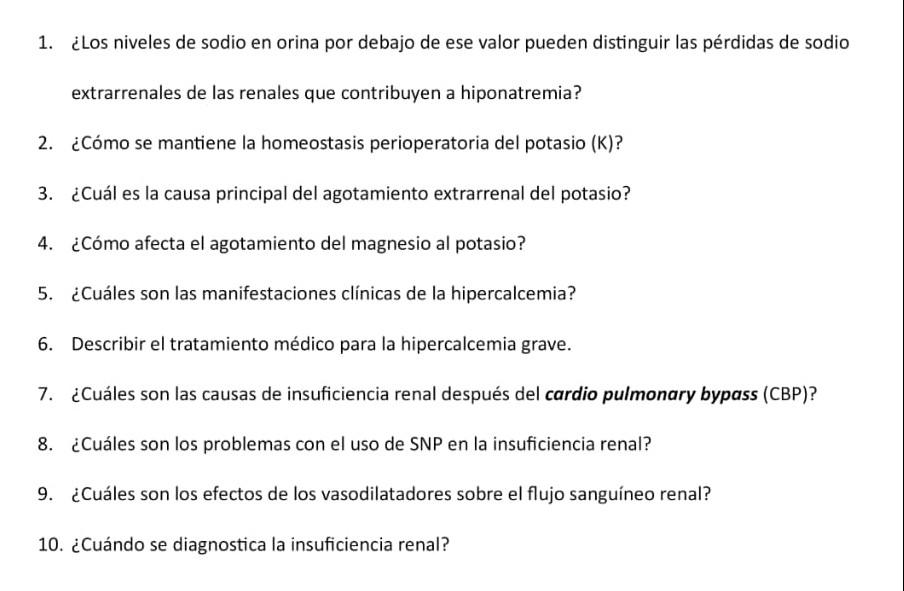 1. ¿Los niveles de sodio en orina por debajo de ese valor pueden distinguir las pérdidas de sodio extrarrenales de las renale