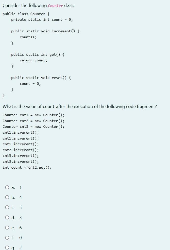Solved consider the following java class definition public chegg