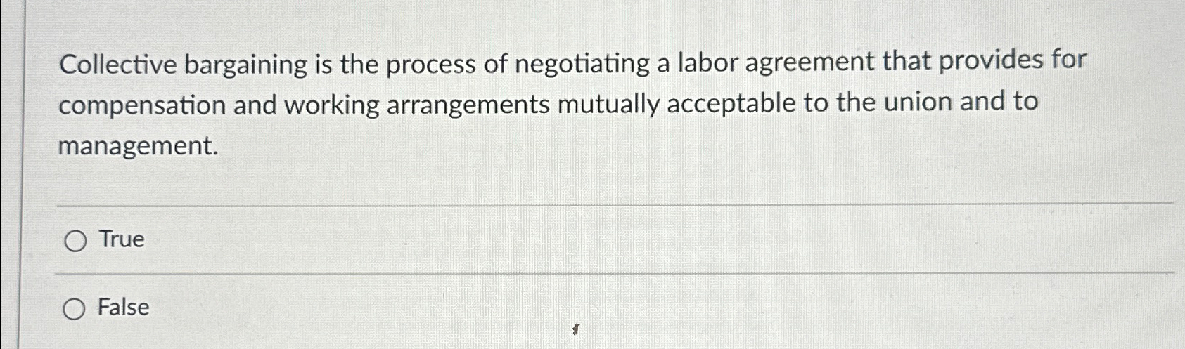 Solved Collective Bargaining Is The Process Of Negotiating A | Chegg.com