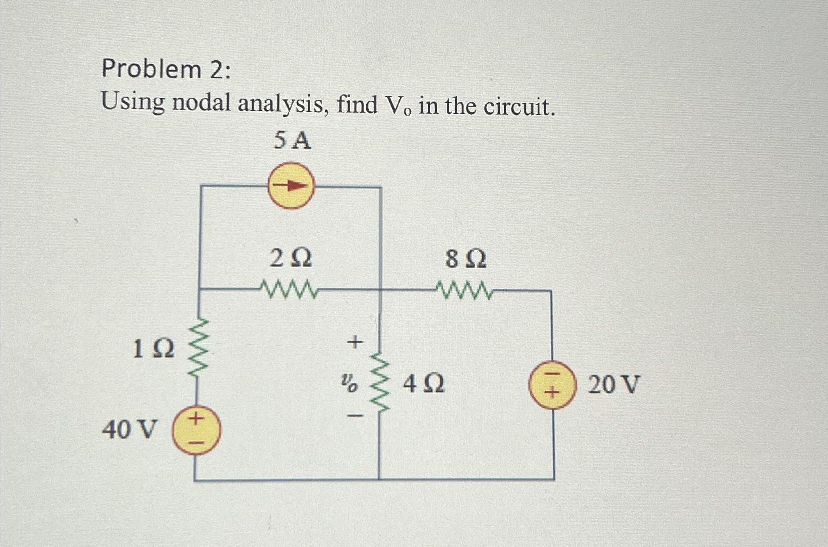 Solved Problem 2 Using Nodal Analysis Find Vo ﻿in The