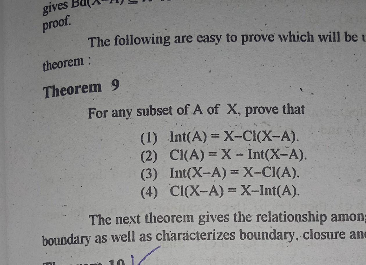 Solved Proof. The Following Are Easy To Prove Which Will Be | Chegg.com