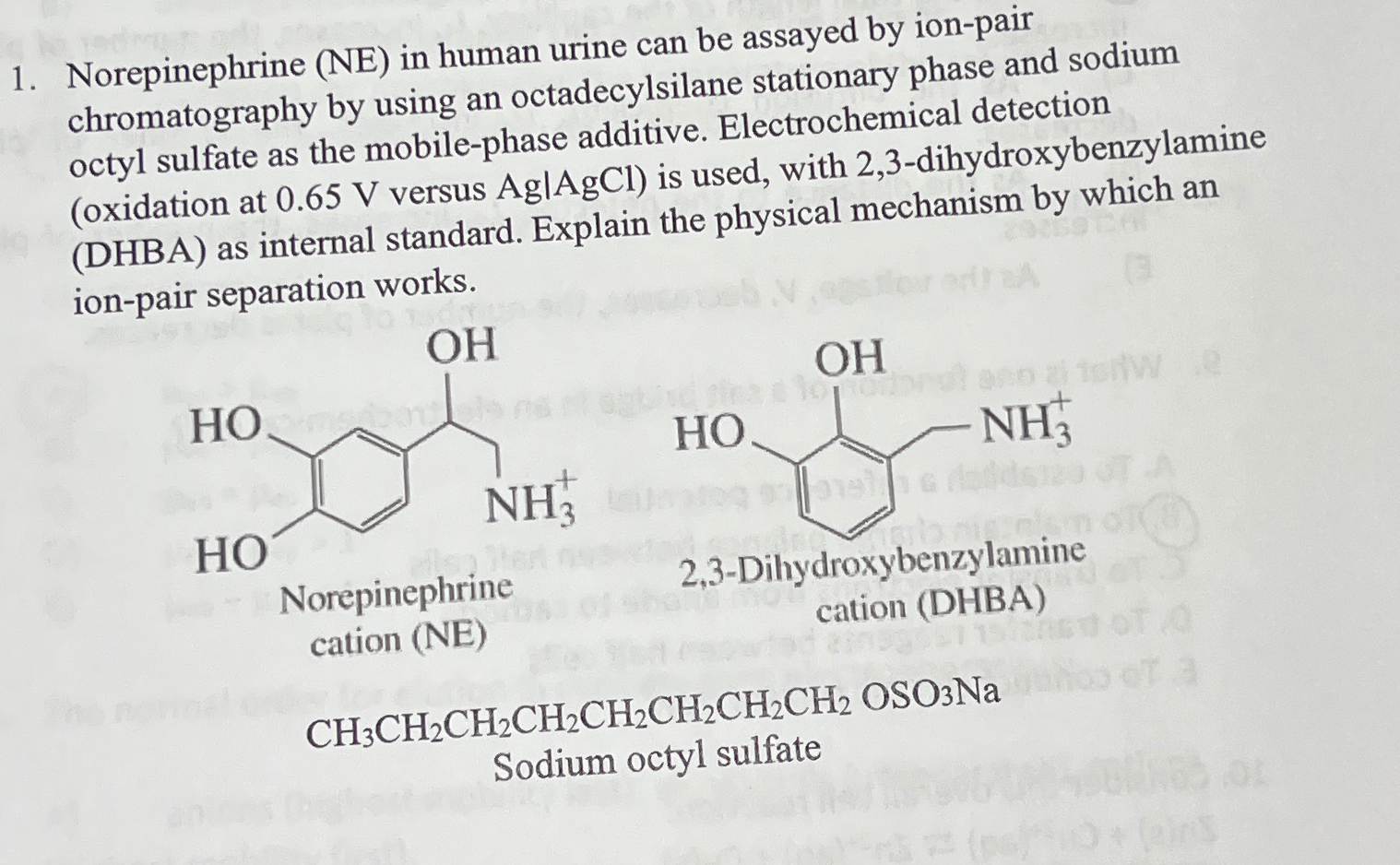 Solved Norepinephrine Ne ﻿in Human Urine Can Be Assayed By