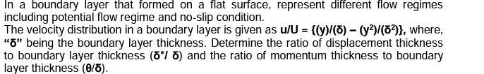 Solved In a boundary layer that formed on a flat surface, | Chegg.com