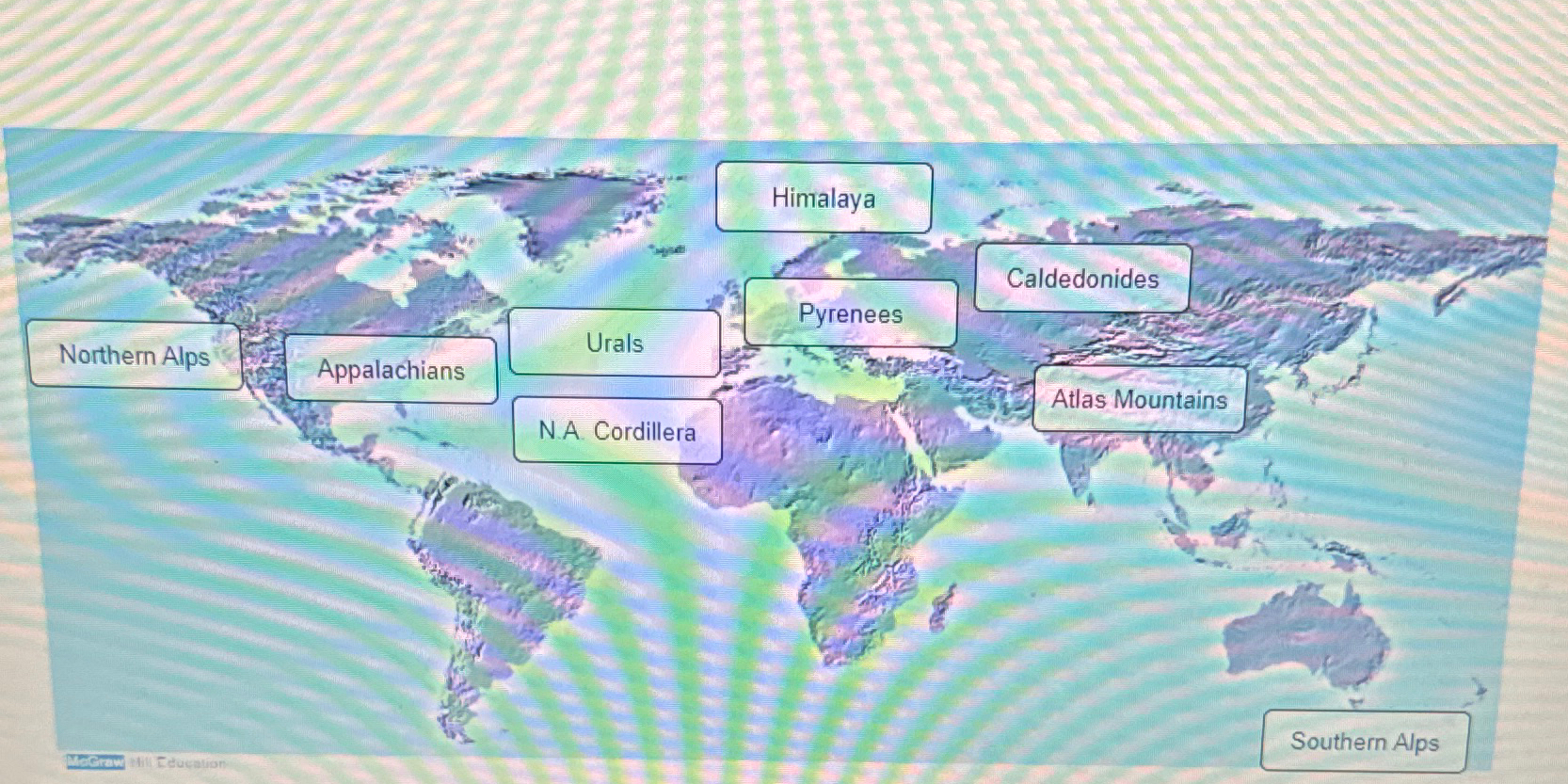 Solved Location of Major Mountain BeltsIdentify the major | Chegg.com