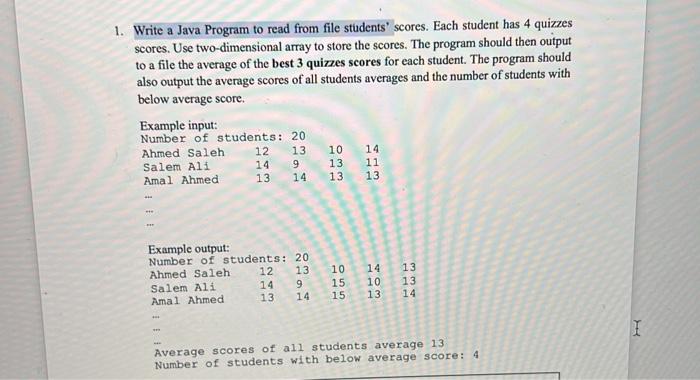 Write a Java Program to read from file students' | Chegg.com