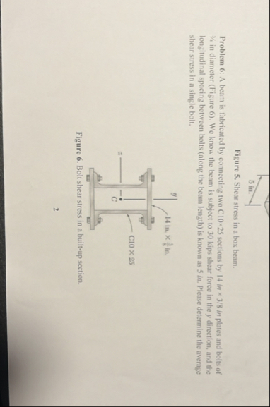 Solved Figure 5. Shear stress in a box beam.Problem 6: A | Chegg.com