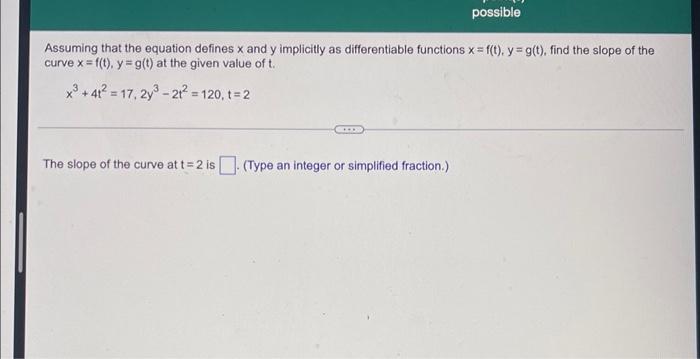 Solved Assuming that the equation defines x and y implicitly | Chegg.com