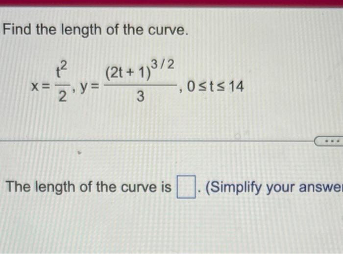 Solved Find The Length Of The Curve. | Chegg.com