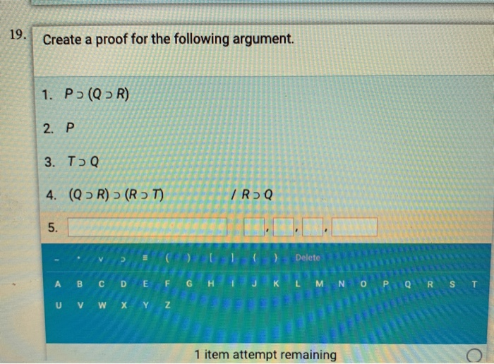 Solved 17. Create a proof for the following argument using | Chegg.com