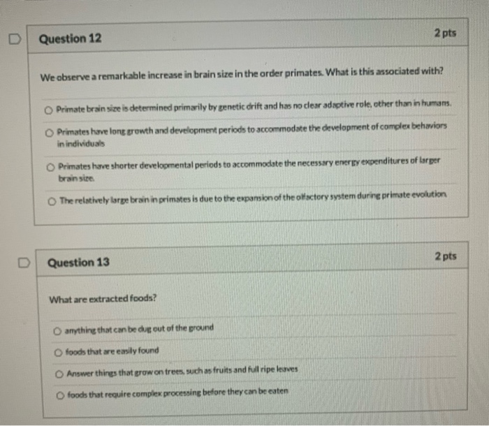 Solved 2 pts Question 12 We observe a remarkable increase in | Chegg.com