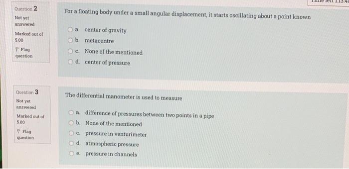 Solved fluid mechanics please as soon as possible in 35 | Chegg.com