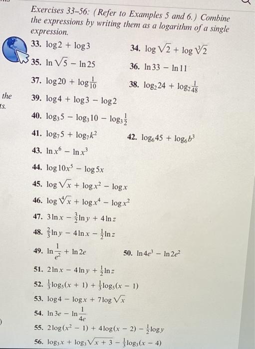 Solved The S. Exercises 33–56: (Refer To Examples 5 And 6.) | Chegg.com