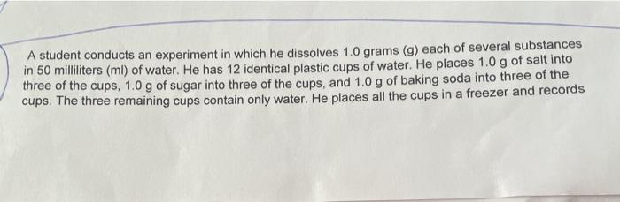 Solved A student conducts an experiment in which he | Chegg.com