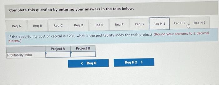 Solved Consider The Following Two Projects:Complete This | Chegg.com