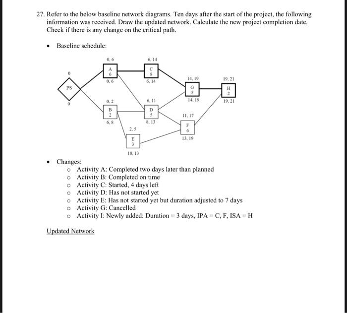 Solved 27. Refer to the below baseline network diagrams. Ten | Chegg.com