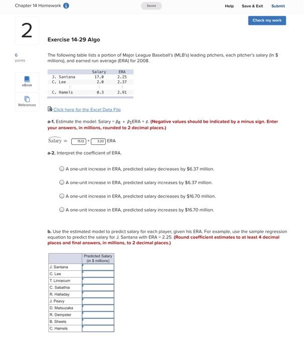 Solved Chapter 14 Homework Saved Help Save & Exit Submit | Chegg.com