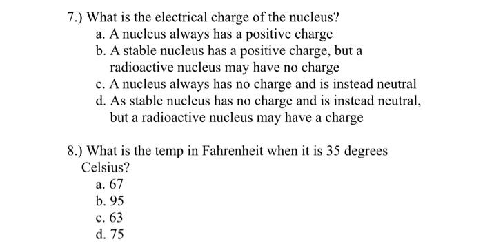 overall the electrical charge of a nucleus of an atom is always