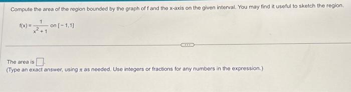 Solved Compute the area of the region bounded by the graph | Chegg.com