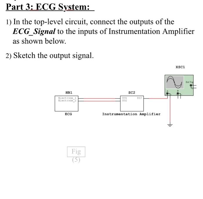 Solved Procedure: Part 1: Generating ECG signal with noise: Circuit Diagram