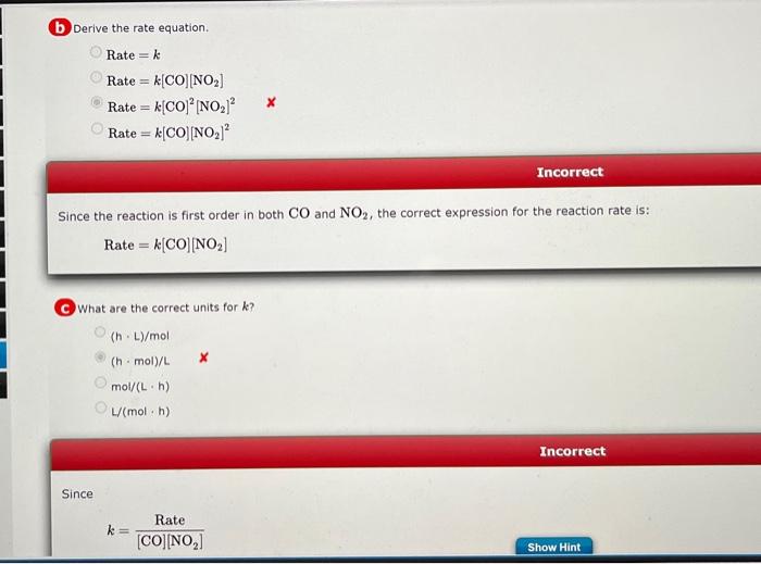Solved Data in the table were collected at 540 K for the | Chegg.com