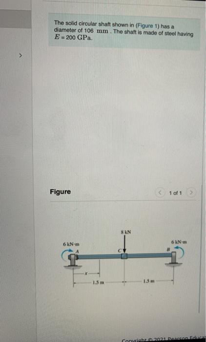 Solved The solid circular shaft shown in (Figure 1) has a | Chegg.com