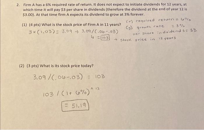 Solved 2. Firm A has a 6% required rate of return. It does | Chegg.com