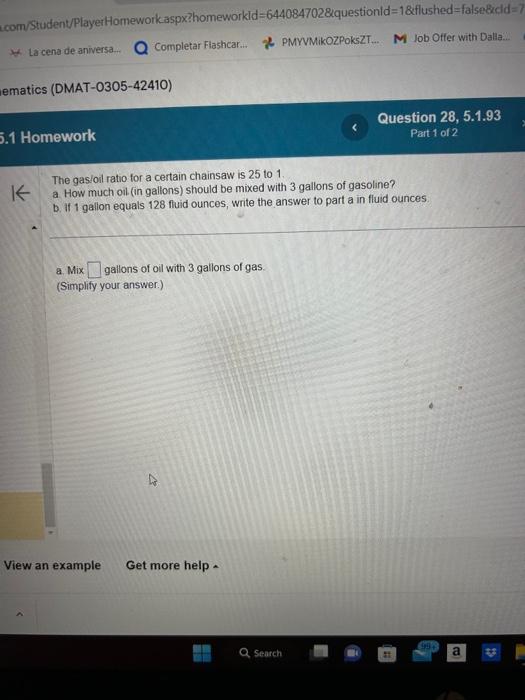 solved-the-gasioil-ratio-for-a-certain-chainsaw-is-25-to-1-chegg