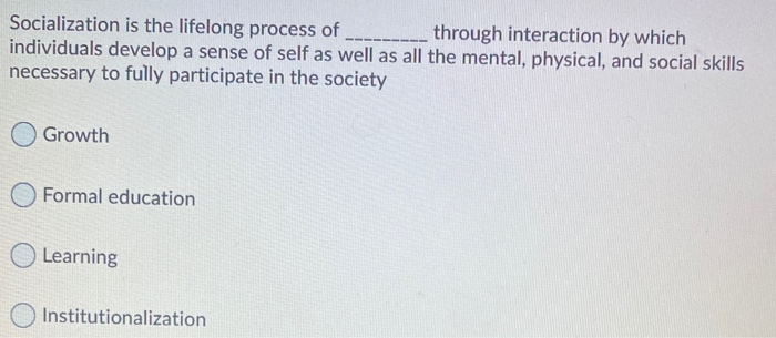 write essay on socialization is a lifelong process