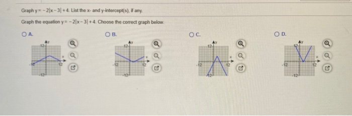 Solved Graph Y 2x 3 4 List The X And Y Intercept S Chegg Com