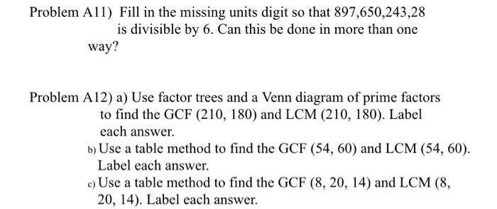 Solved Problem A11) Fill in the missing units digit so that | Chegg.com