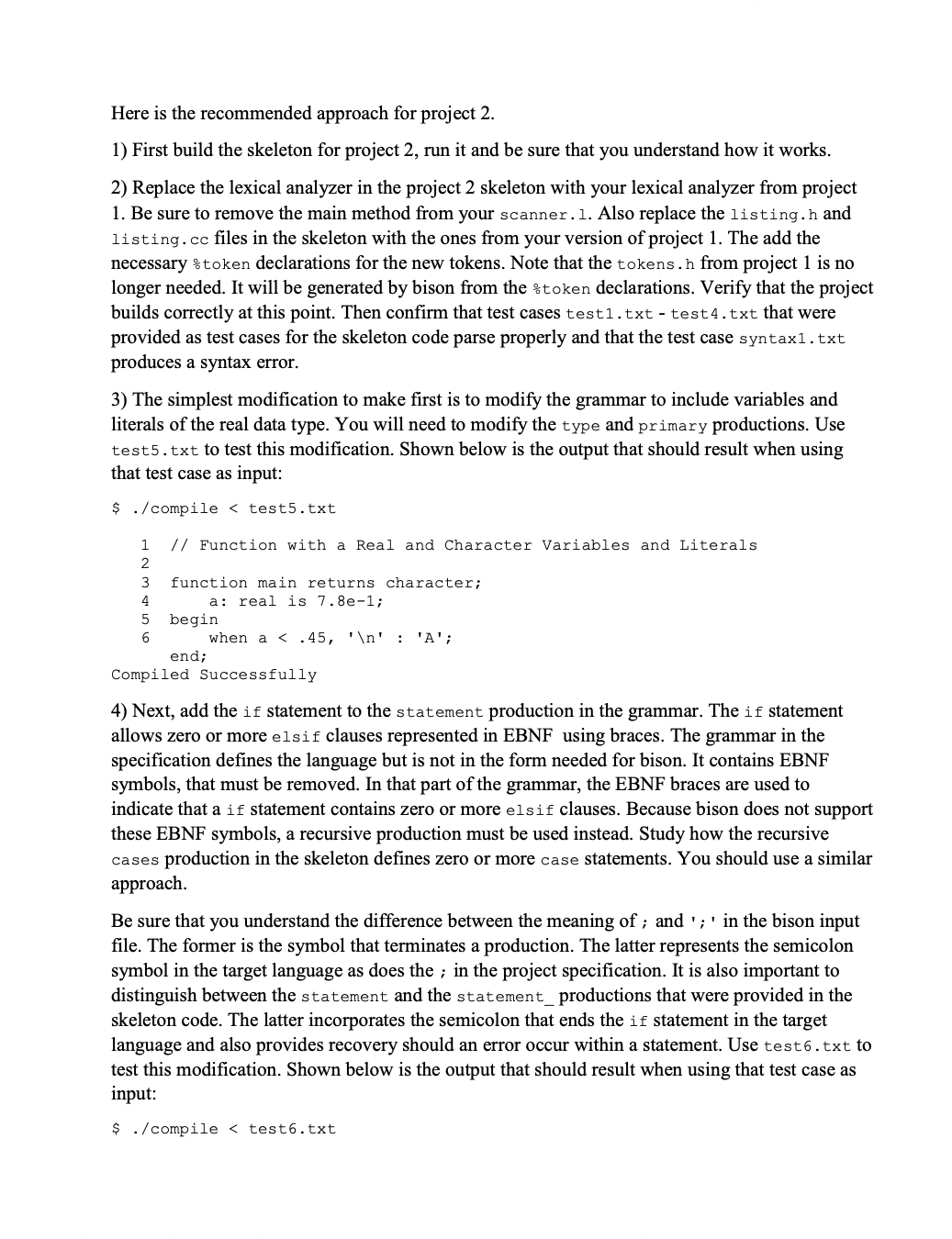 Here is the recommended approach for project 2.First | Chegg.com