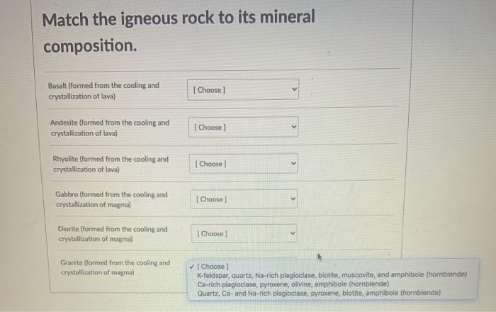 Solved Basalt Andesite Dacite Volcanic Rocha Rhyolite Fine | Chegg.com